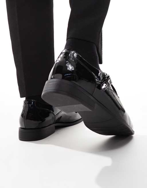 ASOS DESIGN single monk strap shoes in black patent, 4 of 4