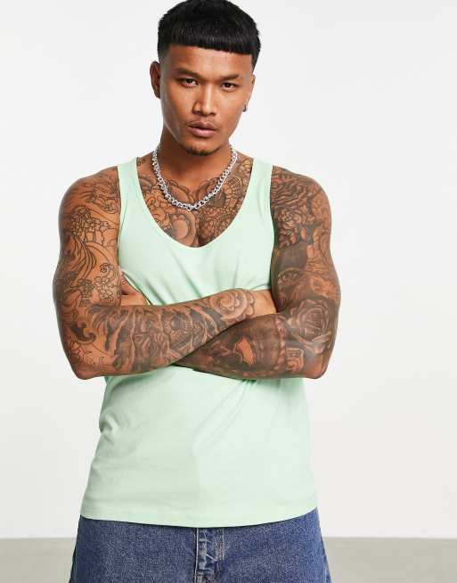ASOS DESIGN singlet in green - MGREEN