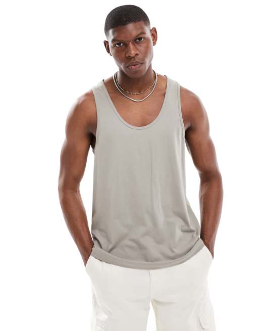 ASOS DESIGN singlet in khaki