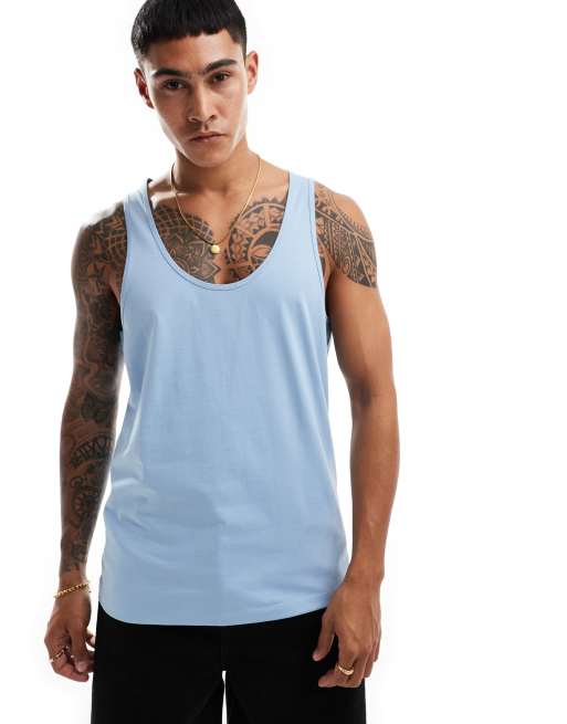 ASOS DESIGN singlet in light blue