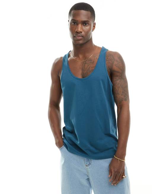 ASOS DESIGN singlet in turquoise