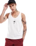 [ASOS DESIGN] ASOS DESIGN singlet in white with celestial chest print M WHITE