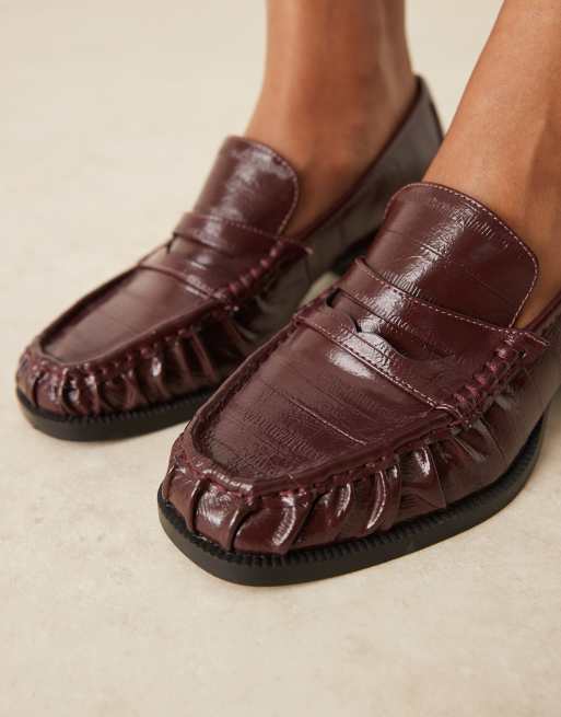ASOS DESIGN - Siren - Bordeaux loafers med mellemhøj hæl, 4 af 4