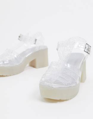 clear sparkly jelly sandals