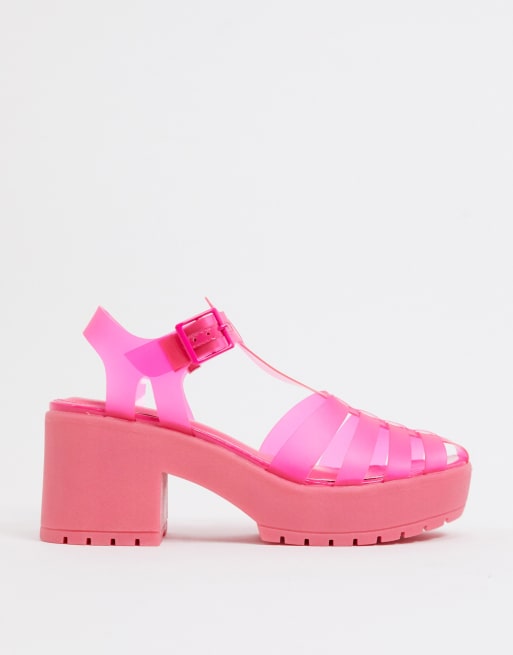 Pink discount jelly shoes