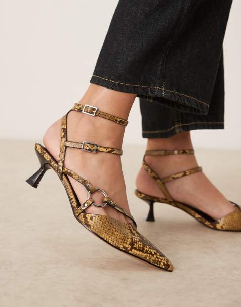ASOS DESIGN - Sissi - Scarpe con tacchetto a spillo pitonate con dettaglio ad anello - view 1