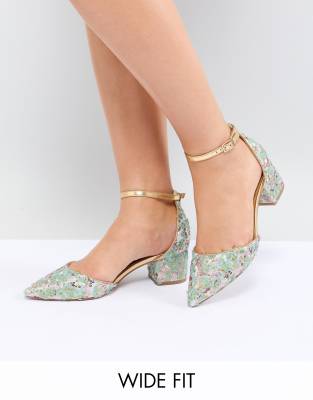 wide fit embellished heels