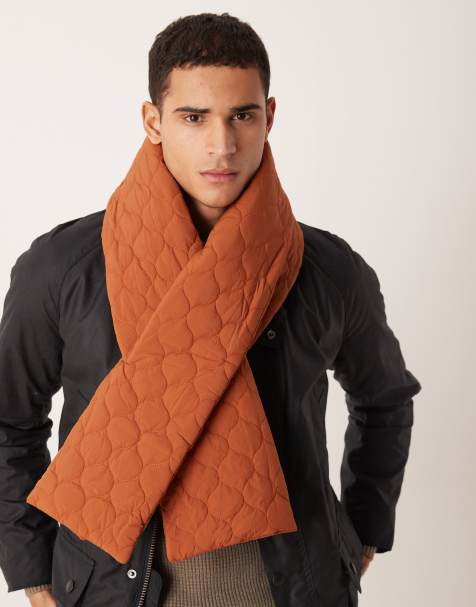 ASOS DESIGN - Sjaal met doorgestikte wattering in oranje - view 1