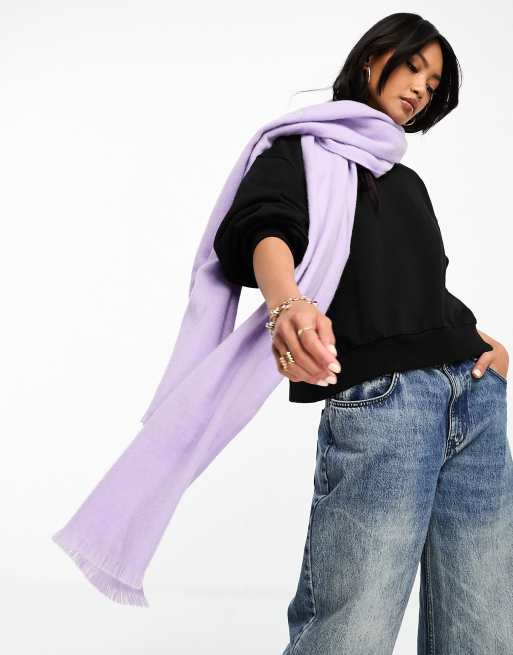 ASOS DESIGN - Sjaal met onafgewerkte randen in lila