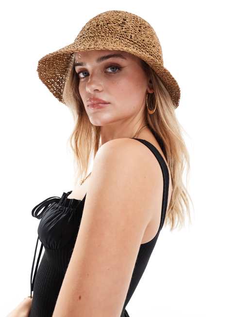 ASOS DESIGN – Składany słomkowy kapelusz z kwiatowym wzorem  , 2 z 4