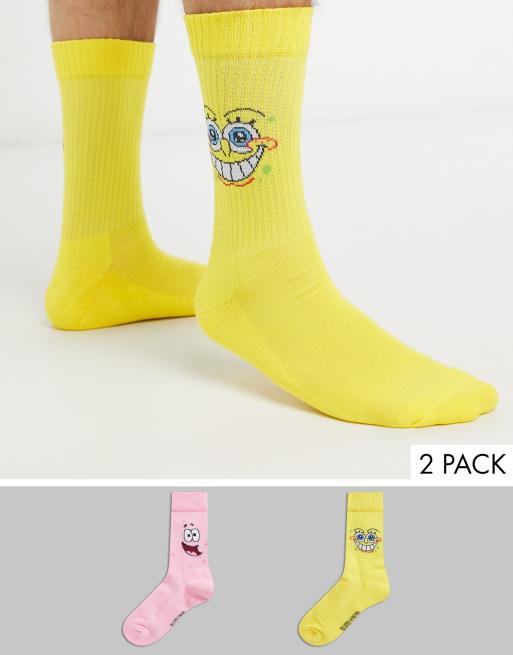 ASOS DESIGN — Skarpety z nadrukiem spongebob & patrick, komplet 2 par