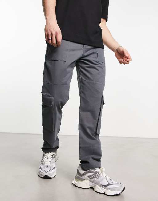 ASOS DESIGN skater cargo trousers in charcoal