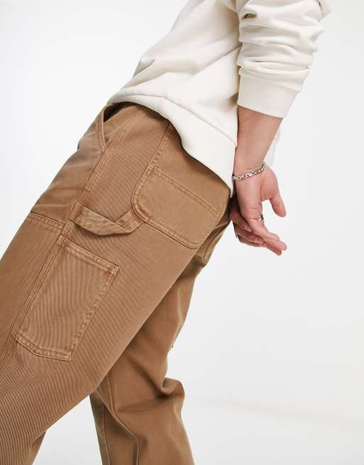 PacSun Bowen multi pocket carpenter pants in olive vine