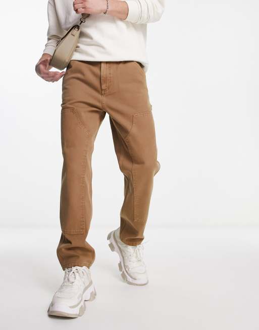 ASOS Design Skater Carpenter Pants in Brown