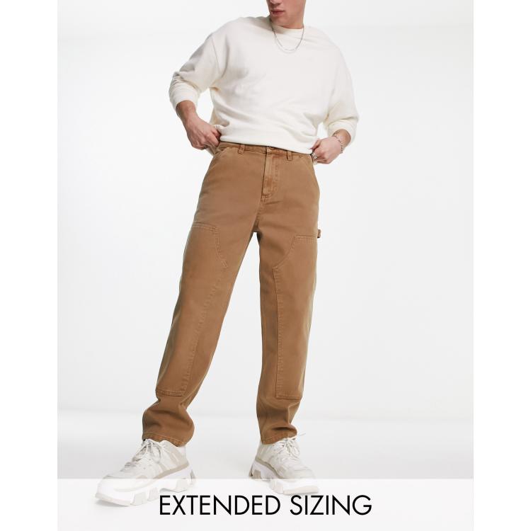 ASOS DESIGN skater carpenter trousers in brown