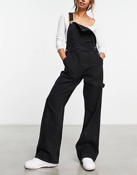 Mixed check overalls in Asos Women Clothing Dungarees 