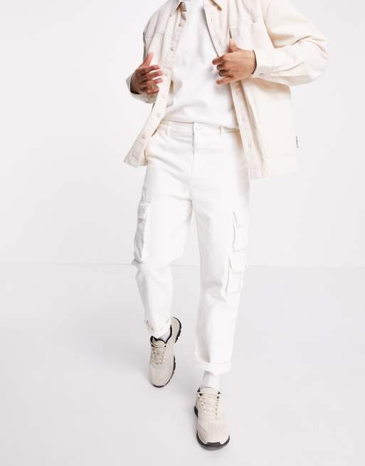 ASOS DESIGN skater fit cargo pants in white |