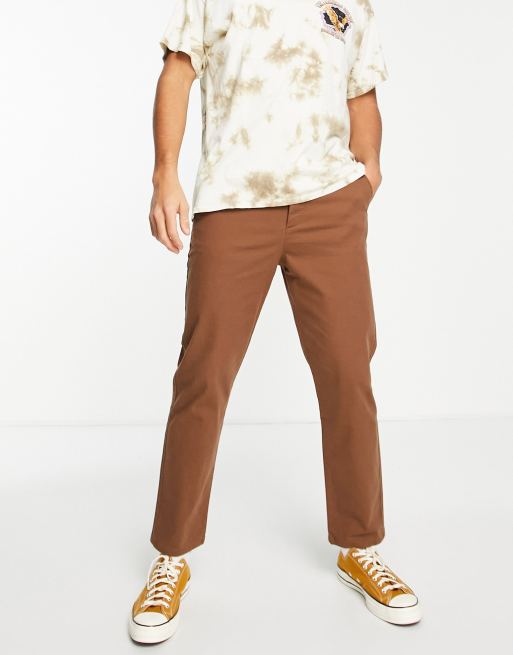 ASOS DESIGN skater fit chinos in brown