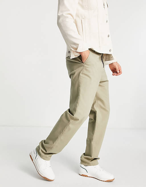 Trousers & Chinos skater fit chinos with relaxed leg in dark beige 