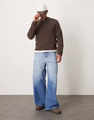 ASOS DESIGN ASOS DESIGN skater fit jeans with wide hem in light wash blue