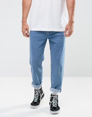 ASOS DESIGN skater jeans in mid wash 