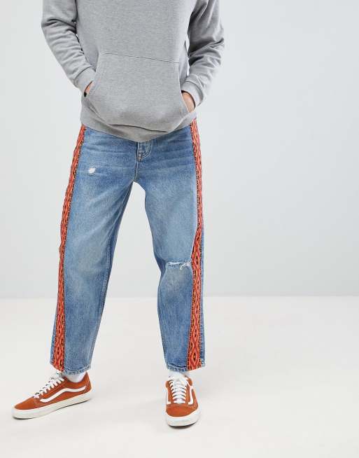 Orange side stripe jeans 2025