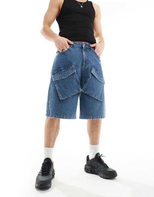 Longer length denim shorts clearance