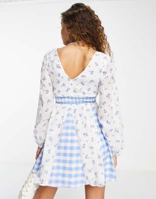 asos gingham floral dress