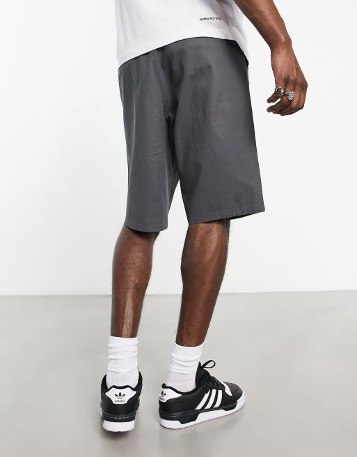 ASOS DESIGN skater shorts in longer length in charcoal