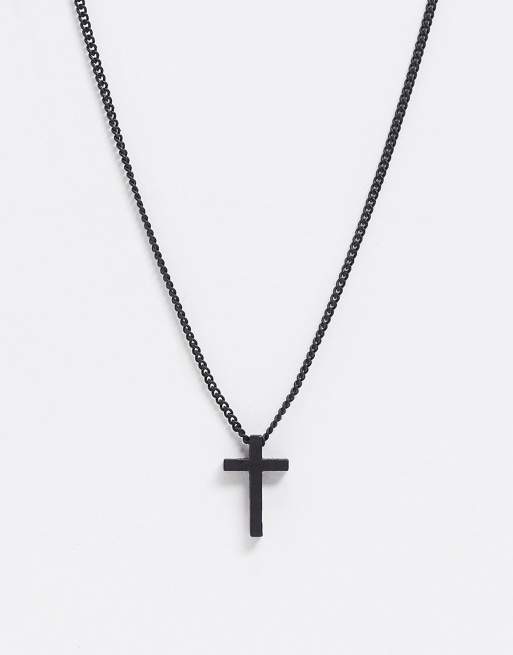 Black chain deals necklace with cross