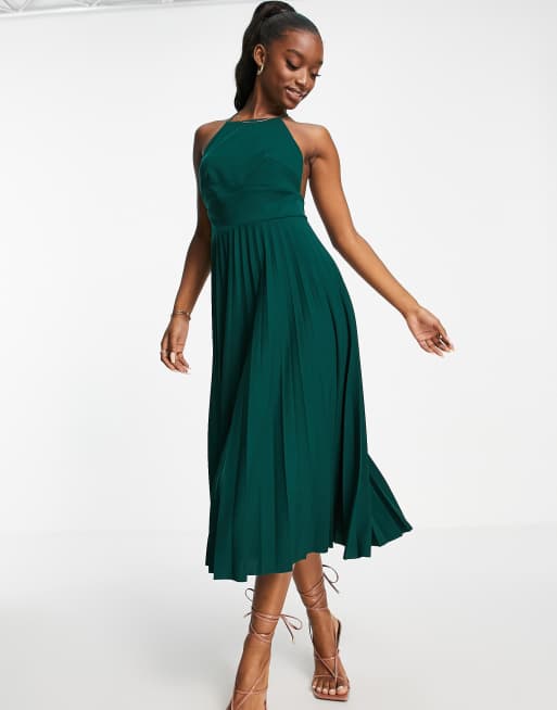 Asos pleated midi store dress