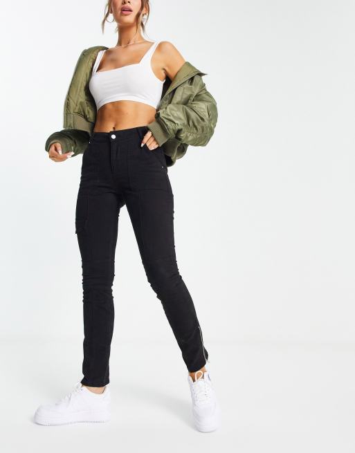 ASOS DESIGN skinny cargo pants in gray