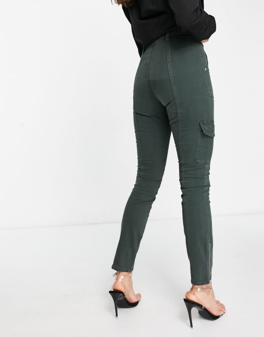 Green tight cargo on sale pants