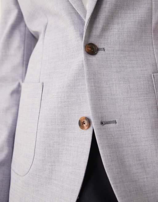 ASOS DESIGN skinny blazer in blue crosshatch, 2 of 5