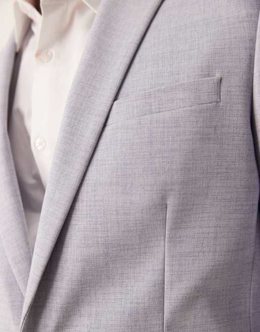 ASOS DESIGN skinny blazer in blue crosshatch, 5 of 5