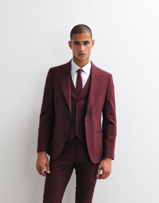 ASOS DESIGN skinny blazer in bordeauxrood, 5 van 5