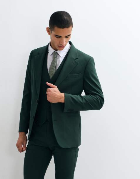 ASOS DESIGN skinny blazer in donkergroen - view 1