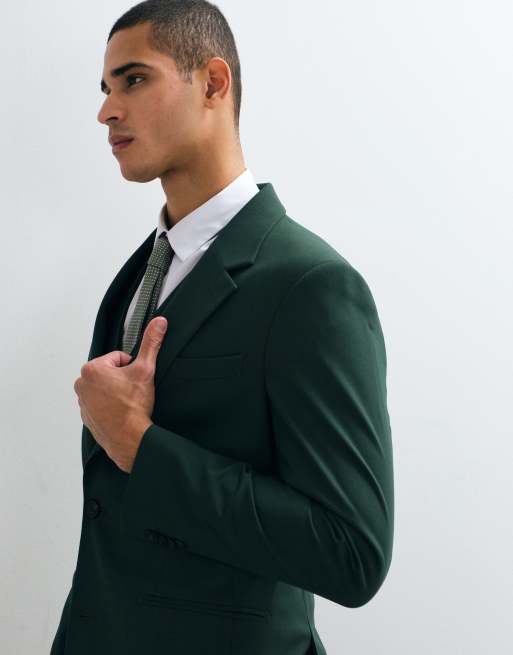 ASOS DESIGN skinny blazer in donkergroen, 4 van 5