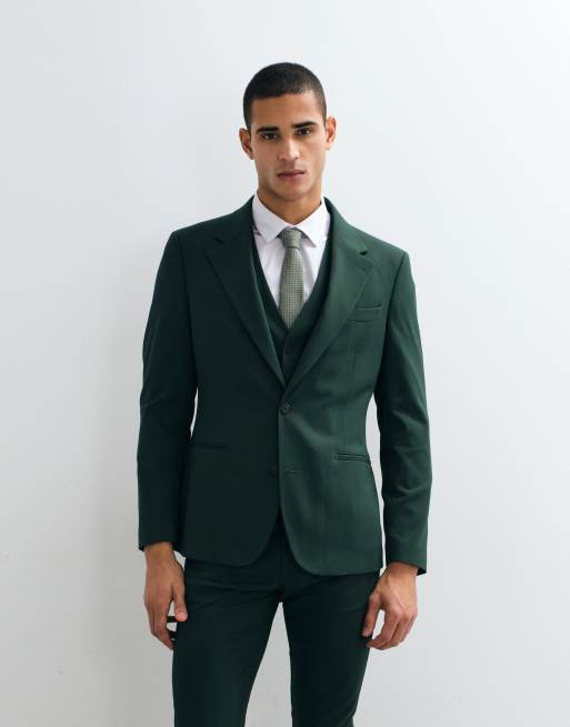 ASOS DESIGN skinny blazer in donkergroen, 5 van 5