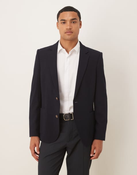 ASOS DESIGN skinny blazer in navy microtexture - view 1