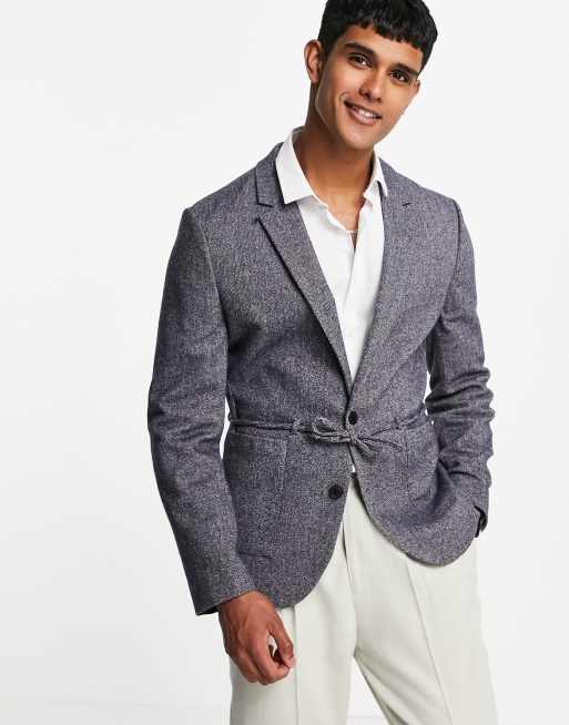 Asos men's navy on sale blazer