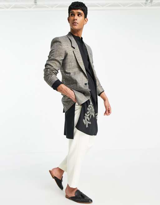 ASOS DESIGN - Skinny blazer met gouden glans en lange pasvorm, 4 van 4