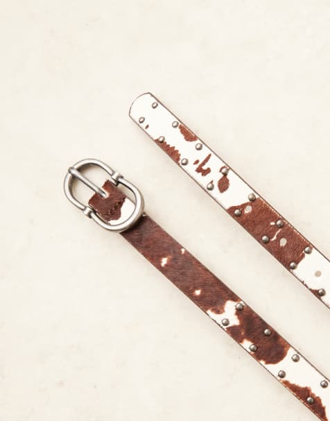 ASOS DESIGN - Skinny-bælte med koprint i læder i westernstil - view 1