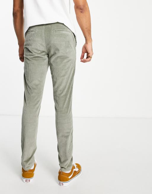 ASOS DESIGN - Skinny broek van corduroy met stretch in kaki , 2 van 4