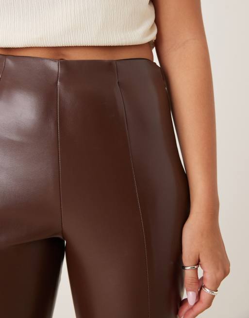 ASOS DESIGN - Skinny broek van imitatieleer in bruin , 4 van 5
