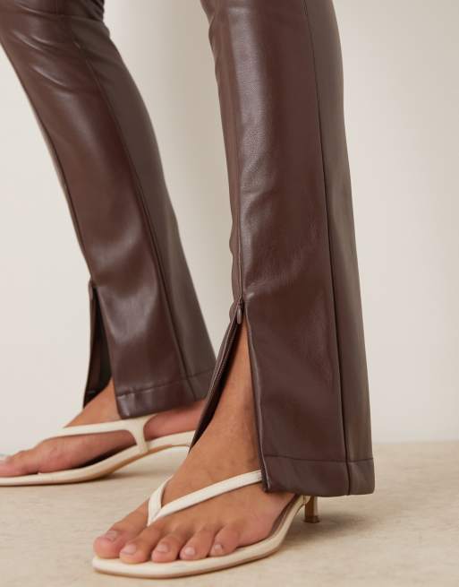 ASOS DESIGN - Skinny broek van imitatieleer in bruin , 5 van 5