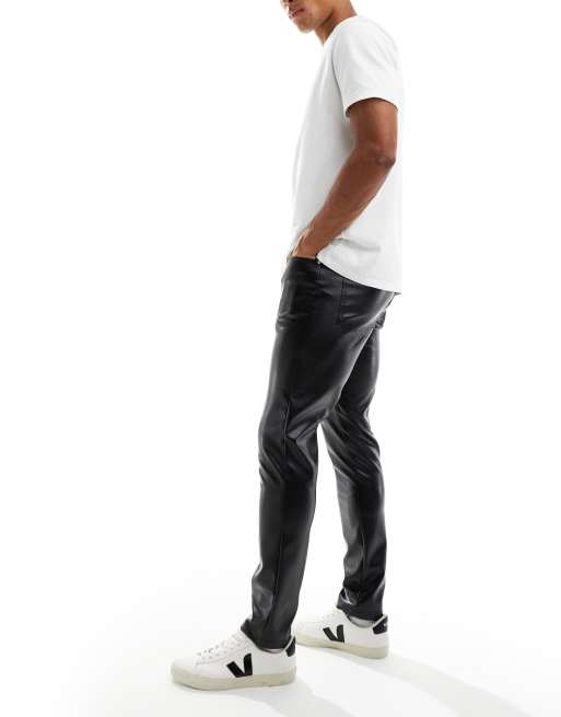 ASOS DESIGN - Skinny broek van imitatieleer in zwart, 3 van 5