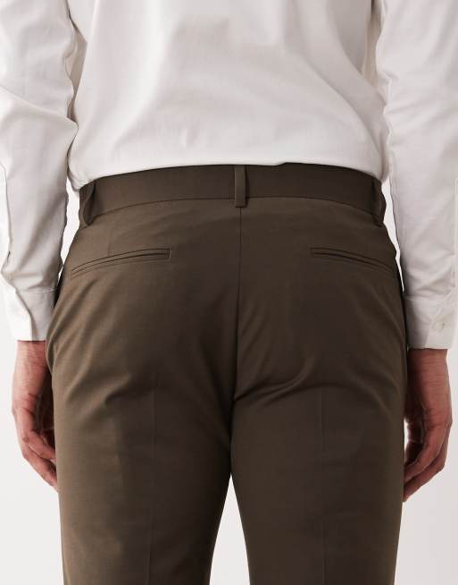ASOS DESIGN - Skinny broek van wasbare wolmix in olijfgroen, 4 van 5