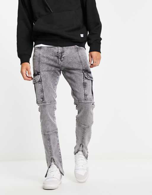 ASOS DESIGN cargo jeans in washed black