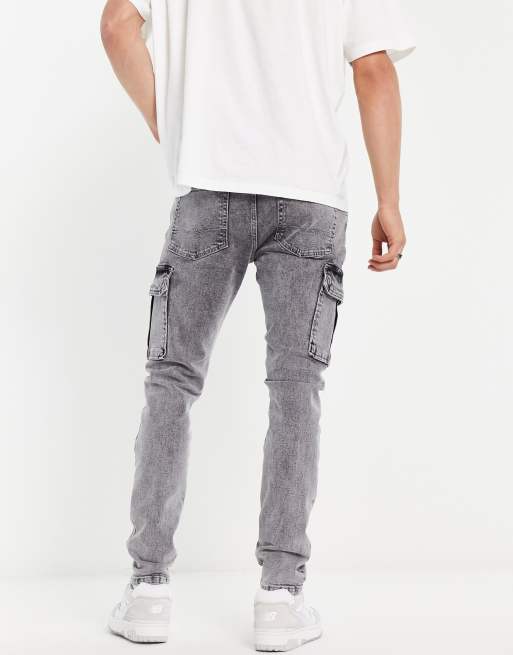 ASOS DESIGN cargo jeans in washed black